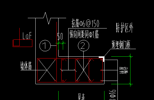 画室人防墙拉筋纵向间距同c1筋是什么意思