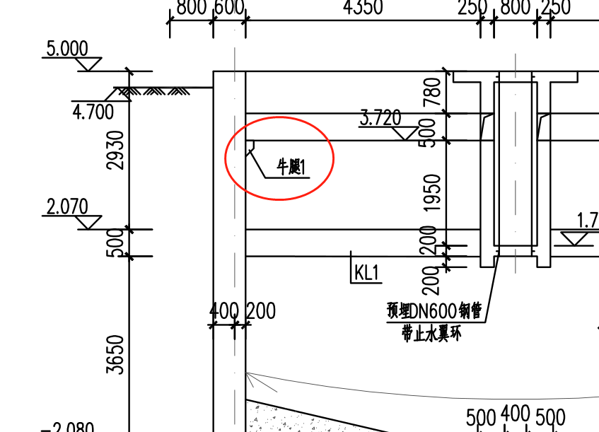 图中是水池侧壁的牛腿在gtj中该如何处理