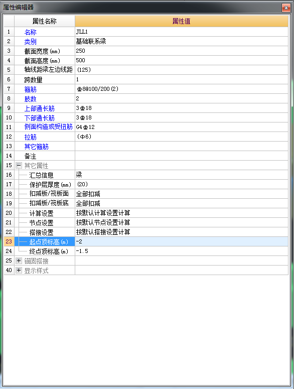 终点顶标高