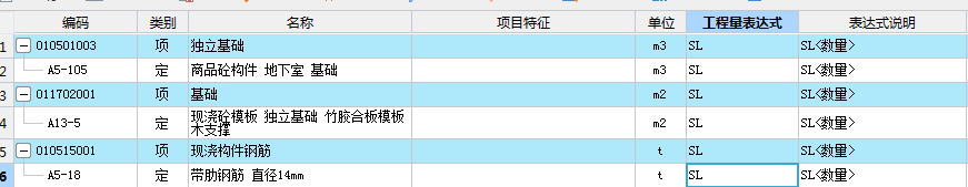 程量表達式