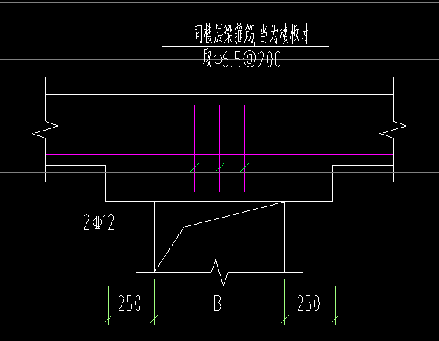 当洞顶离结构梁(板)底的距离小于过梁高度时,过梁与结构梁(板)浇成