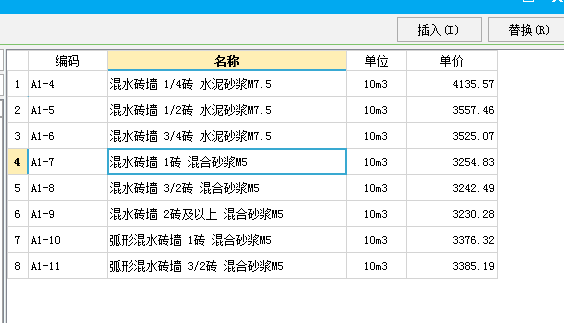 定额子目