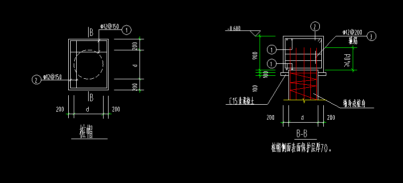 这个桩承台的具体做画法 对应的钢筋