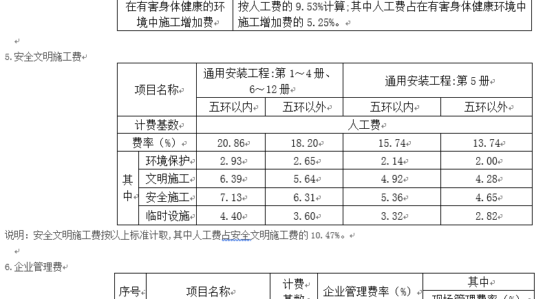 安全文明施工费