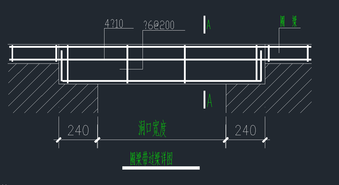 圈梁带过梁怎样绘制钢筋怎样绘制见下图谢谢
