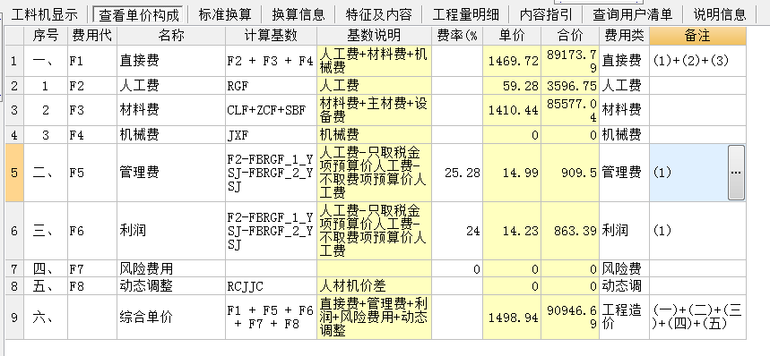 综合单价