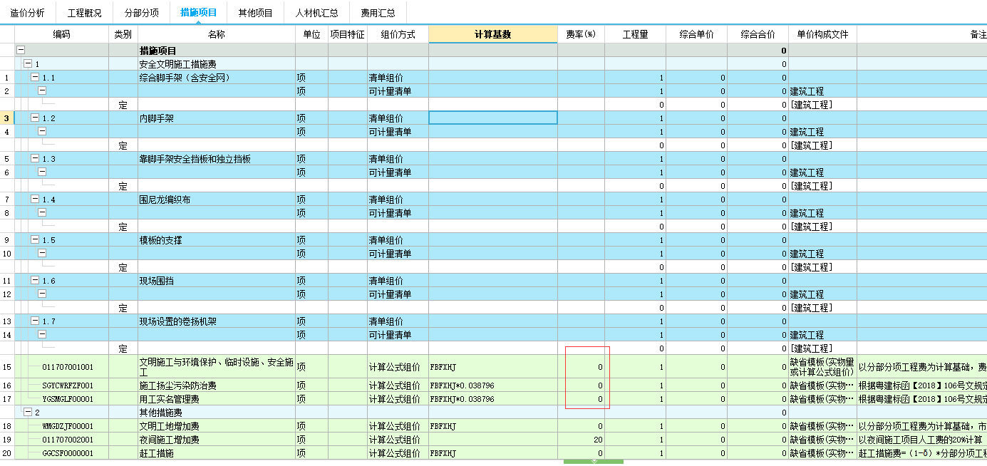 措施费