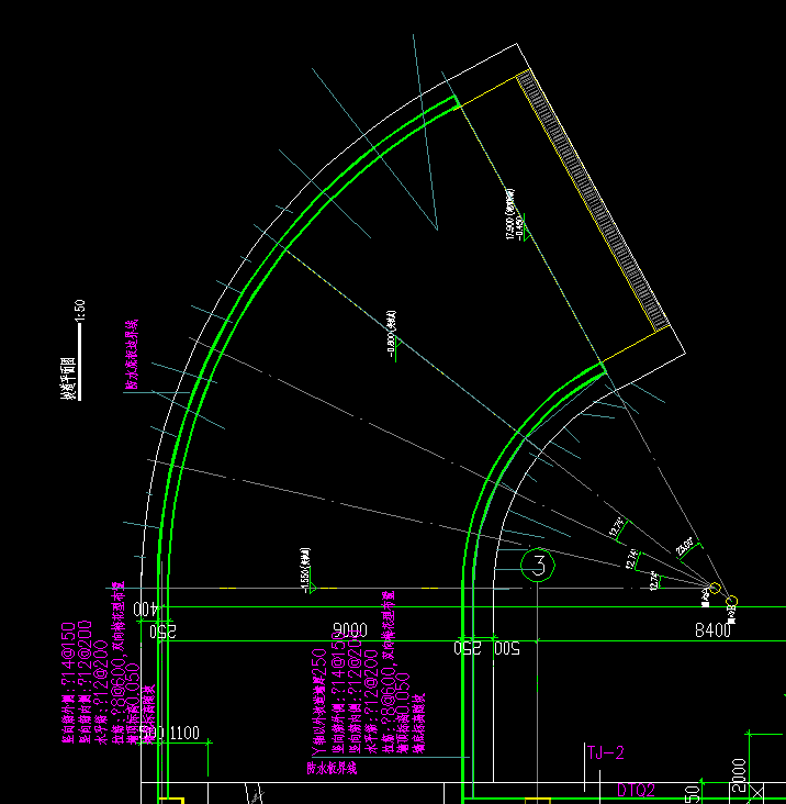 带圆弧和斜度的车库坡道怎么绘制?