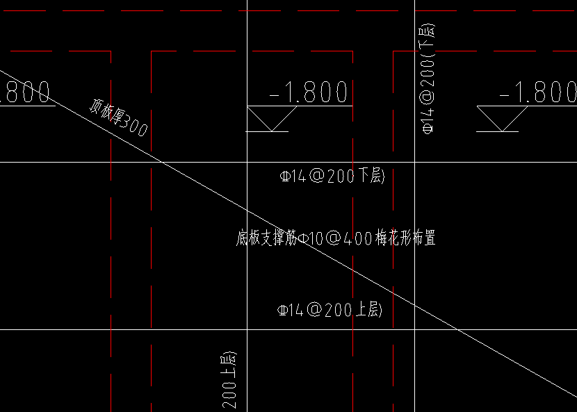 筏板支撑梅花形布置