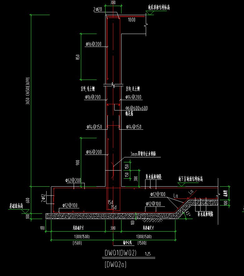这种挡土墙怎么画,钢筋才能不漏?