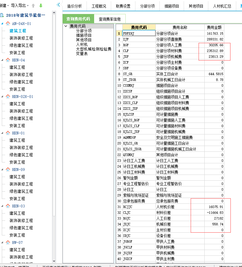 费用汇总