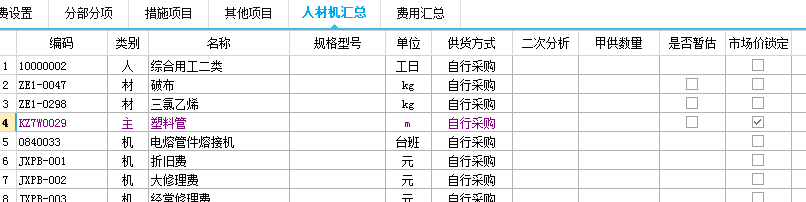 材料价