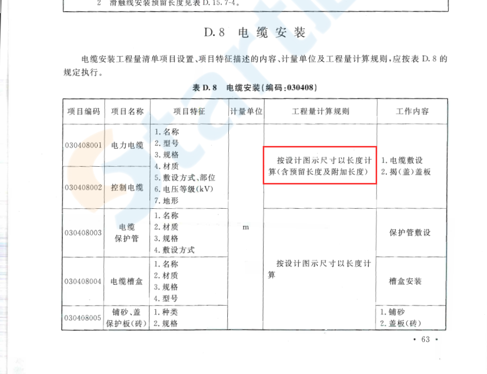 预留长度