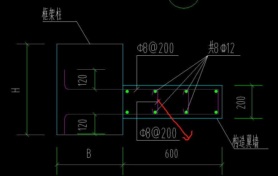 红色的钢筋