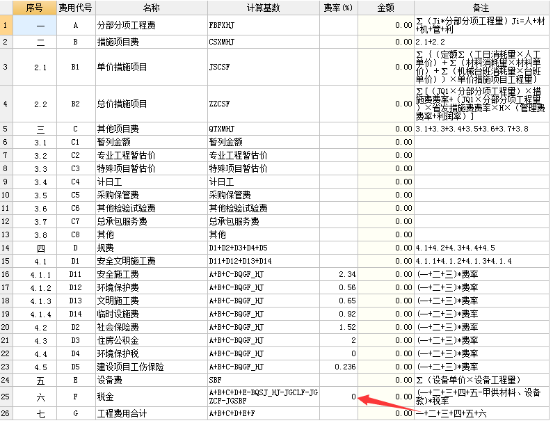 价目表