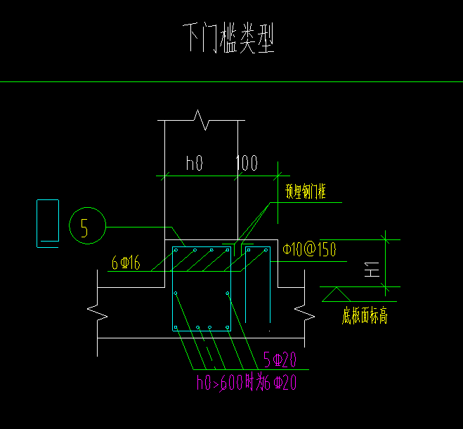 人防门框墙钢筋设置