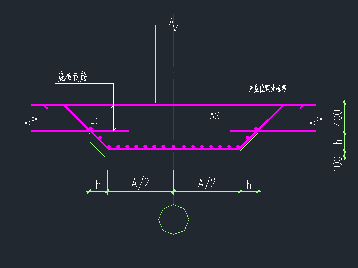补充问题:h是柱墩筏板下厚度,而且挡土墙详图显示筏板厚度为700.