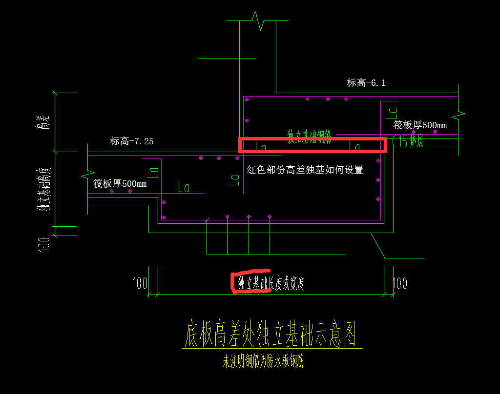 筏板高差