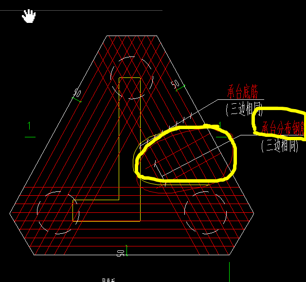 这种三桩承台的分布筋怎么输入