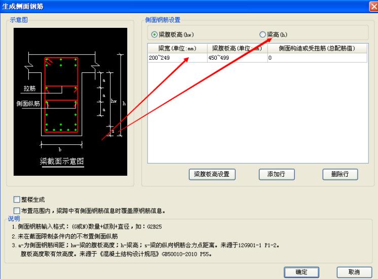 梁侧面