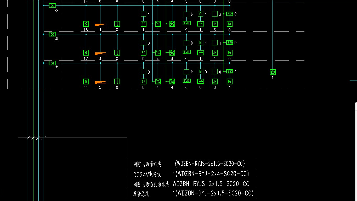 弱电消防系统图和平面图一些线不一致