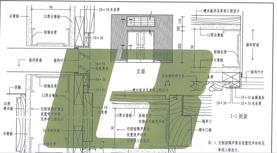 请问,图集l13j7-1. 56页的隔音墙面应该怎么套定额