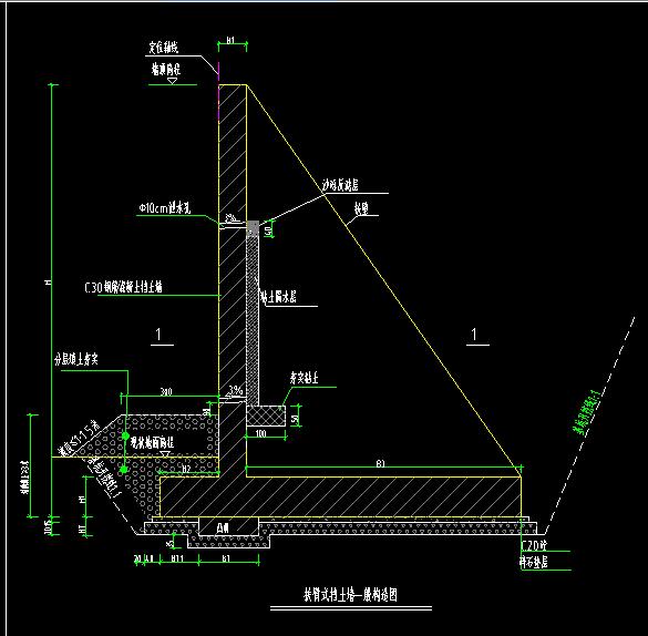 扶壁式挡土墙的基础也是按照条形基础来画吗
