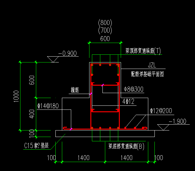 此条形基础怎么画