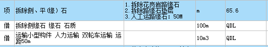 定额行