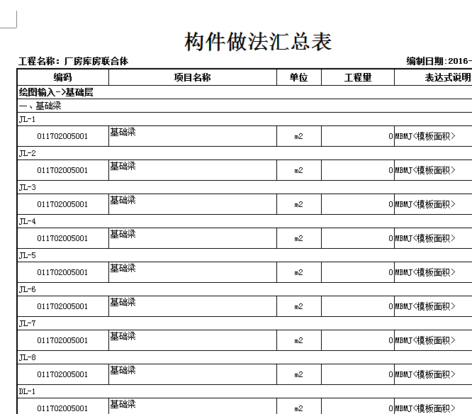 显示工程量