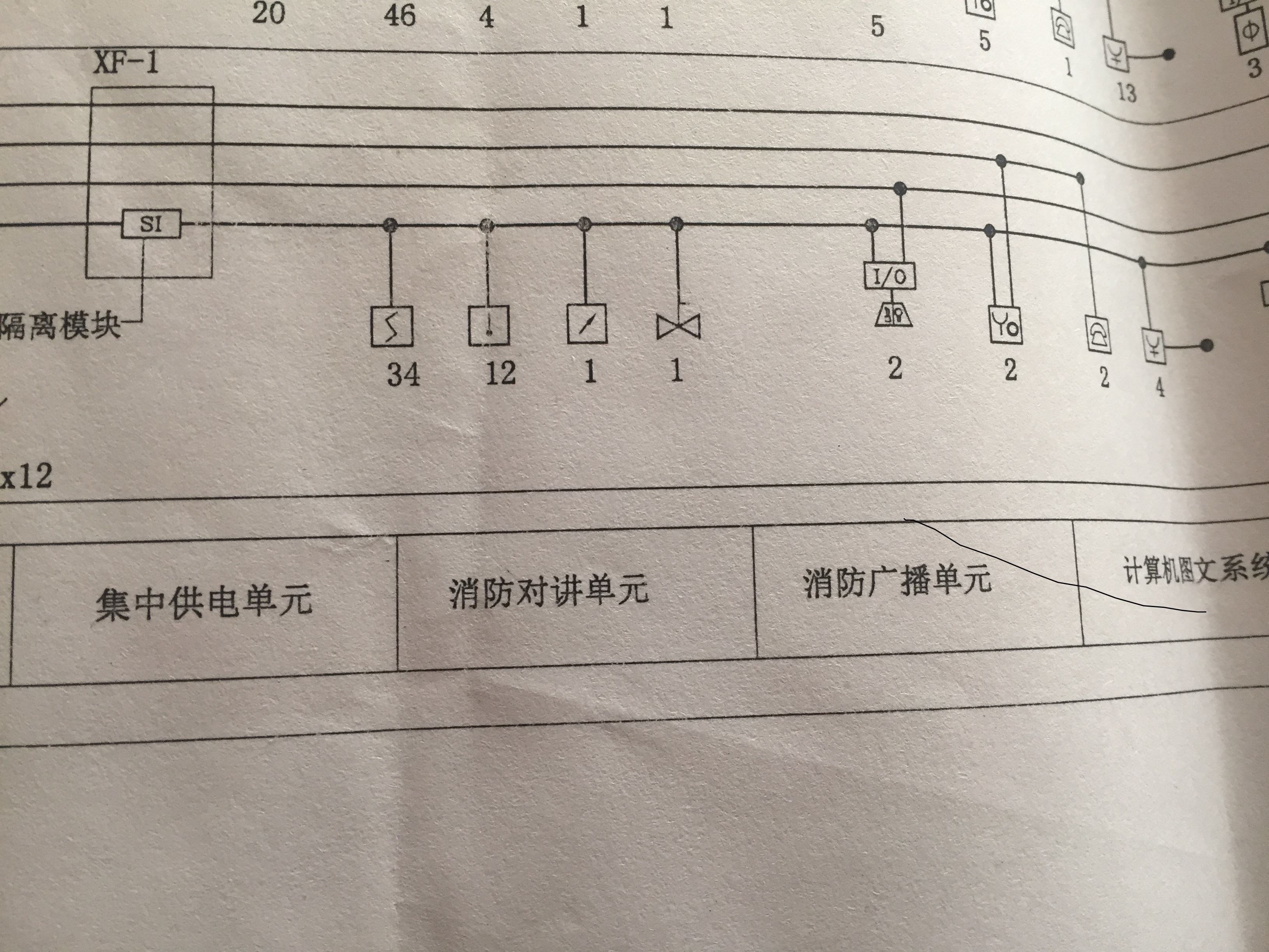 问下自动报警系统图从隔离模块出来的线到烟感是出一条线吧34个烟感串