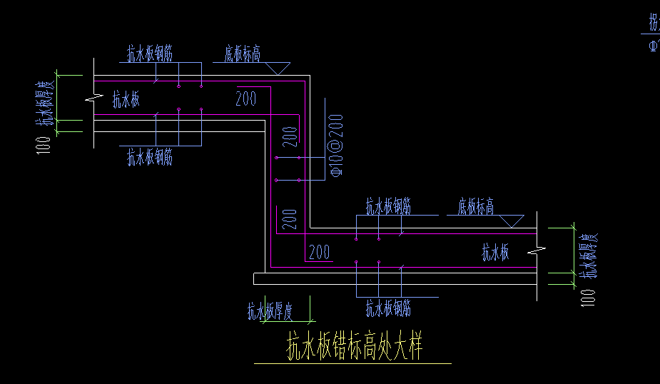 筏板弯折