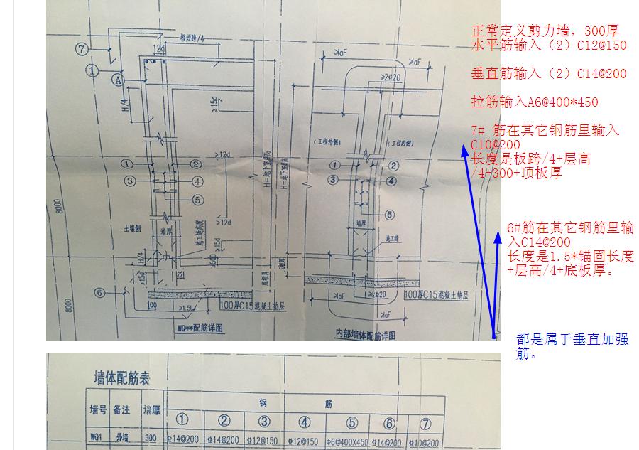 请问这样的人防地下室挡土墙的钢筋怎么画