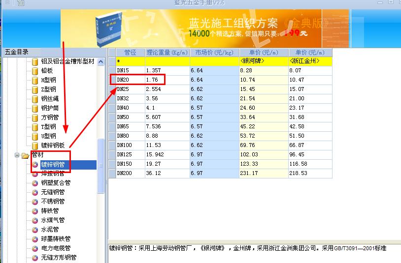 20的镀锌管