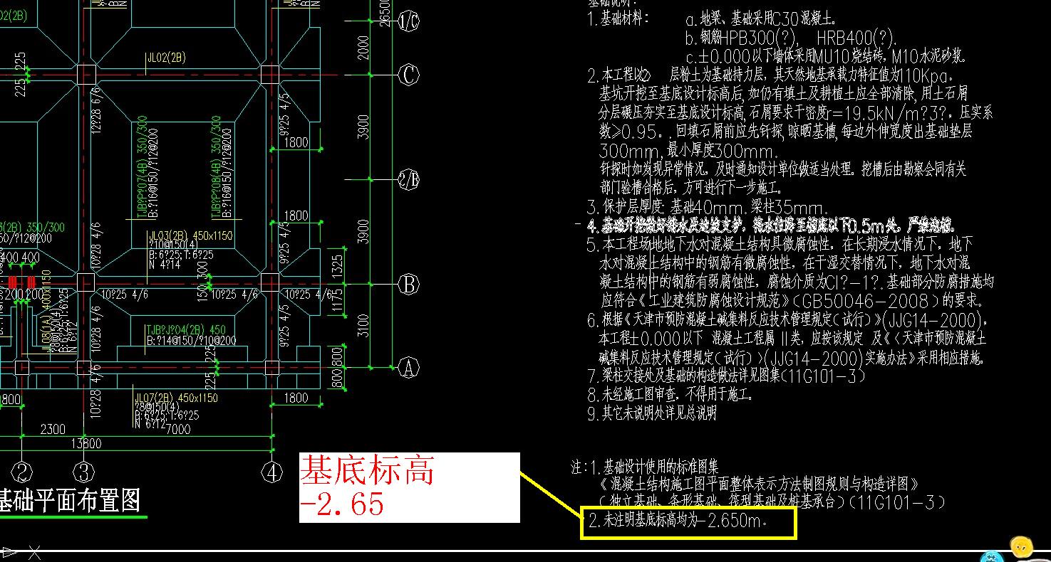 基础顶标高