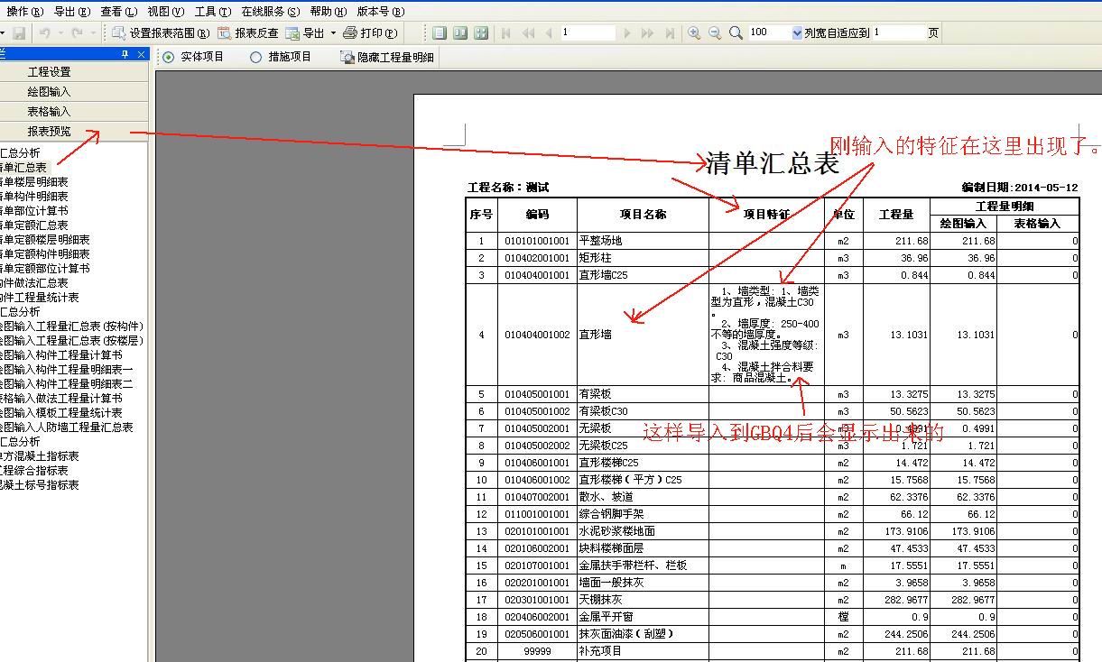 项目特征