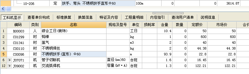 材料费