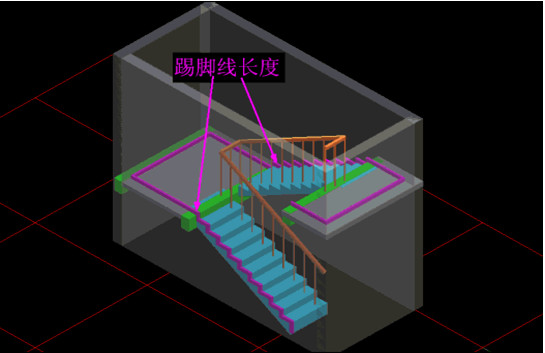 楼梯间就是楼梯段和楼梯踏步的踢脚线        如图所示