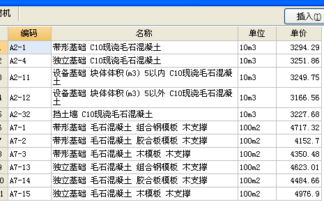 可以套毛石混凝土子目