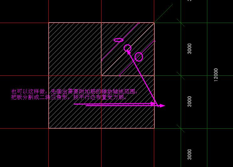 板角l13处画斜钢筋怎么画就是对角点线布置钢筋上去