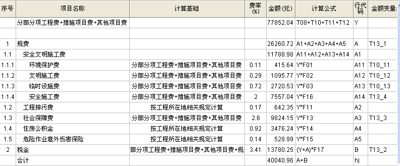 规费和税金