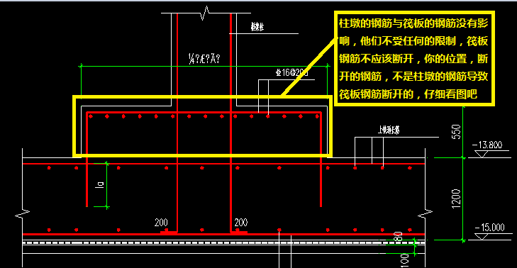 筏板基础遇柱墩,筏板上下主筋怎么设置贯通