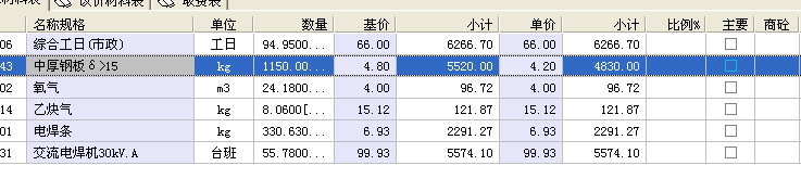 定额含量