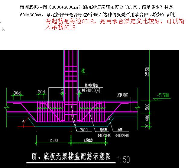 底板柱帽处抗冲切箍筋