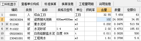 子目含量