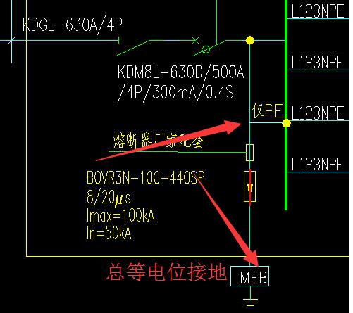 配电箱系统图(接地): 这是配电箱做总等电位接地