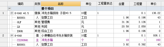套定额
