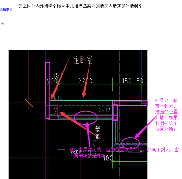 图片中几堵墙凸窗内的墙是内墙还是外墙啊?