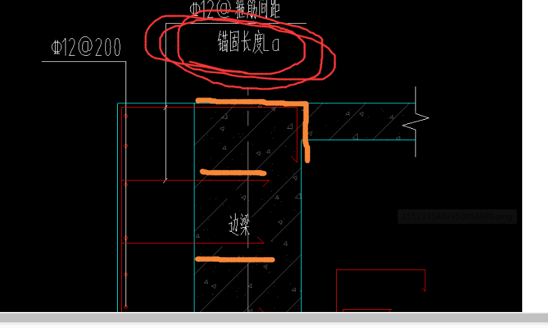 锚固长度la是指哪个长度