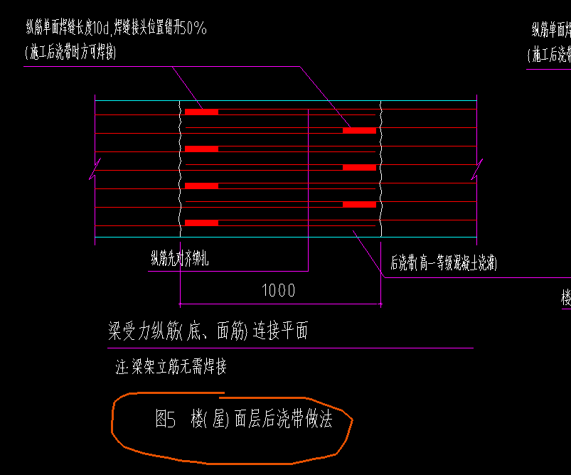 梁后澆帶